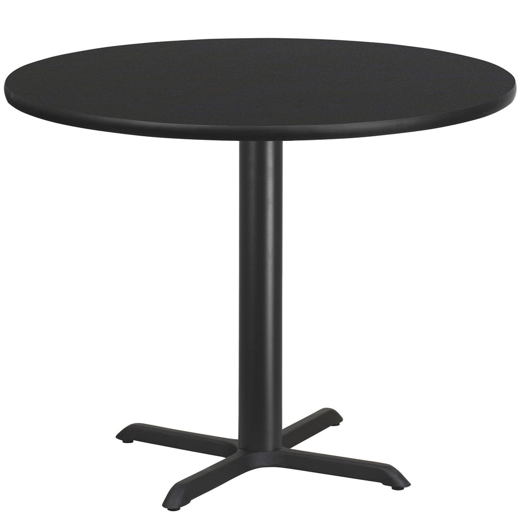 Flash Furniture 42'' Round Black Laminate Table Top with 33'' x 33'' Table Height Base