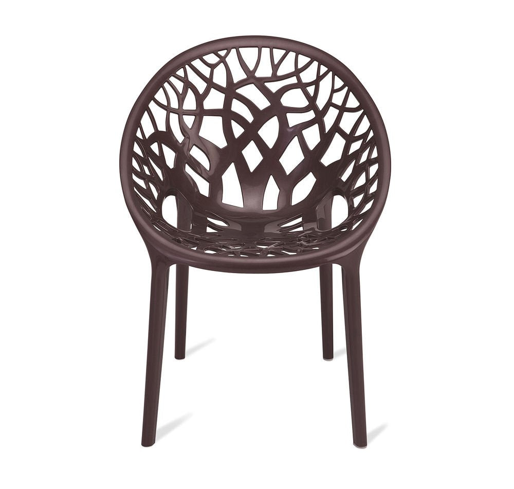 Nilkamal Plastic Chair For Living Room | 3 Year Warranty | For Home, Living Room, Outdoor | Weather Brown Colour | Crystalpp