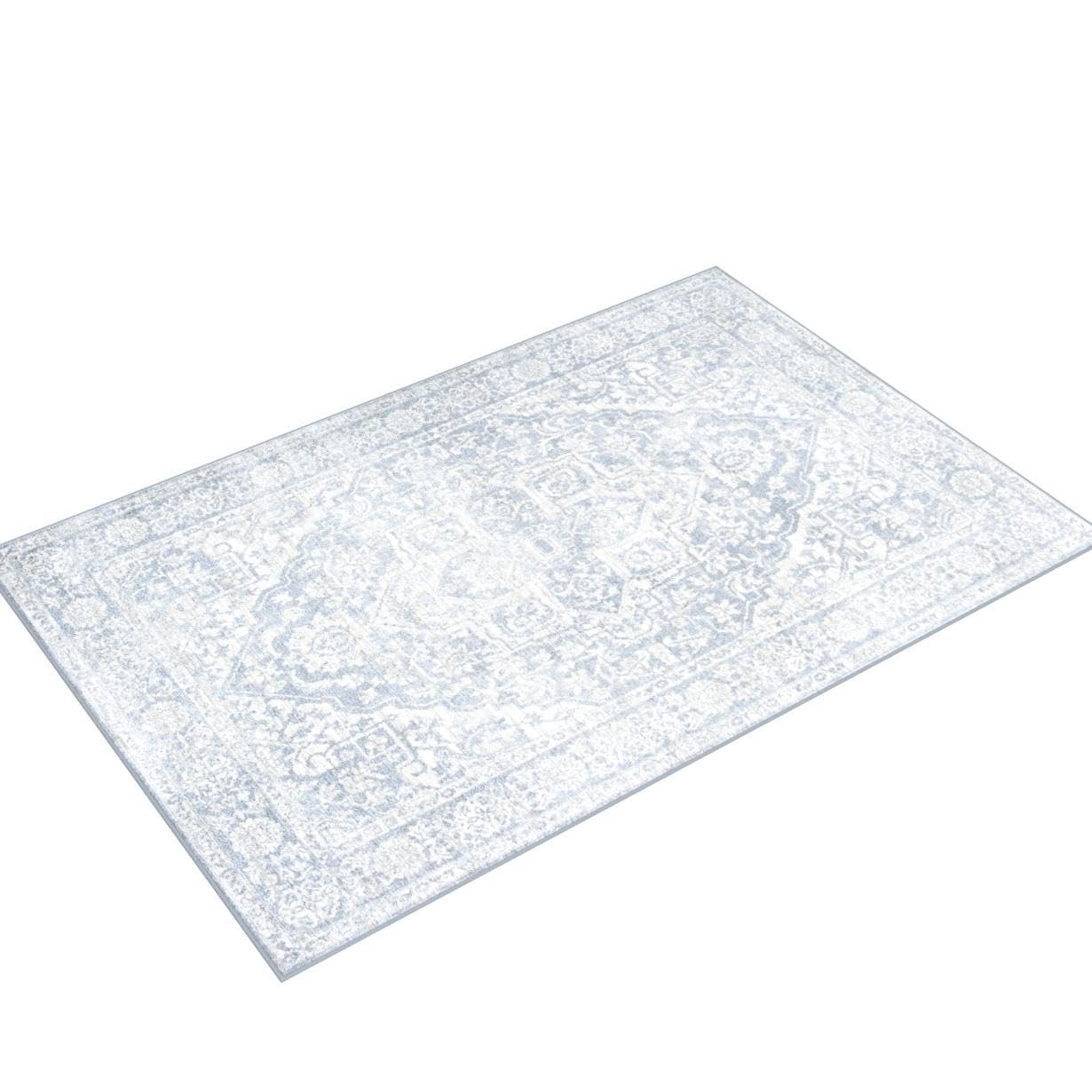 Safavieh Brentwood Collection 4' X 6' Light Grey/Ivory Bnt832F Medallion Distressed Non-Shedding Living Room Bedroom Accent Rug