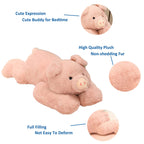 Doireum Weighted Pig Stuffed Animal Toy, 30cm Pink Plush Throw Pillow for Kids