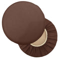 Sigmat 2 Pack Waterproof PU Bar Stool Cover Anti-Slip Round Seat Cover 18.5 Inch Coffee