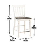 Steve Silver Co Joanna Two Tone Counter Farmhouse Chair, 24-Inch Seat Height, Schoolhouse Style, Dining Room, Kitchen, Acacia Veneers, Counter Height, 23.5" D x 20" W x 42" H, White/Ivory, Brown