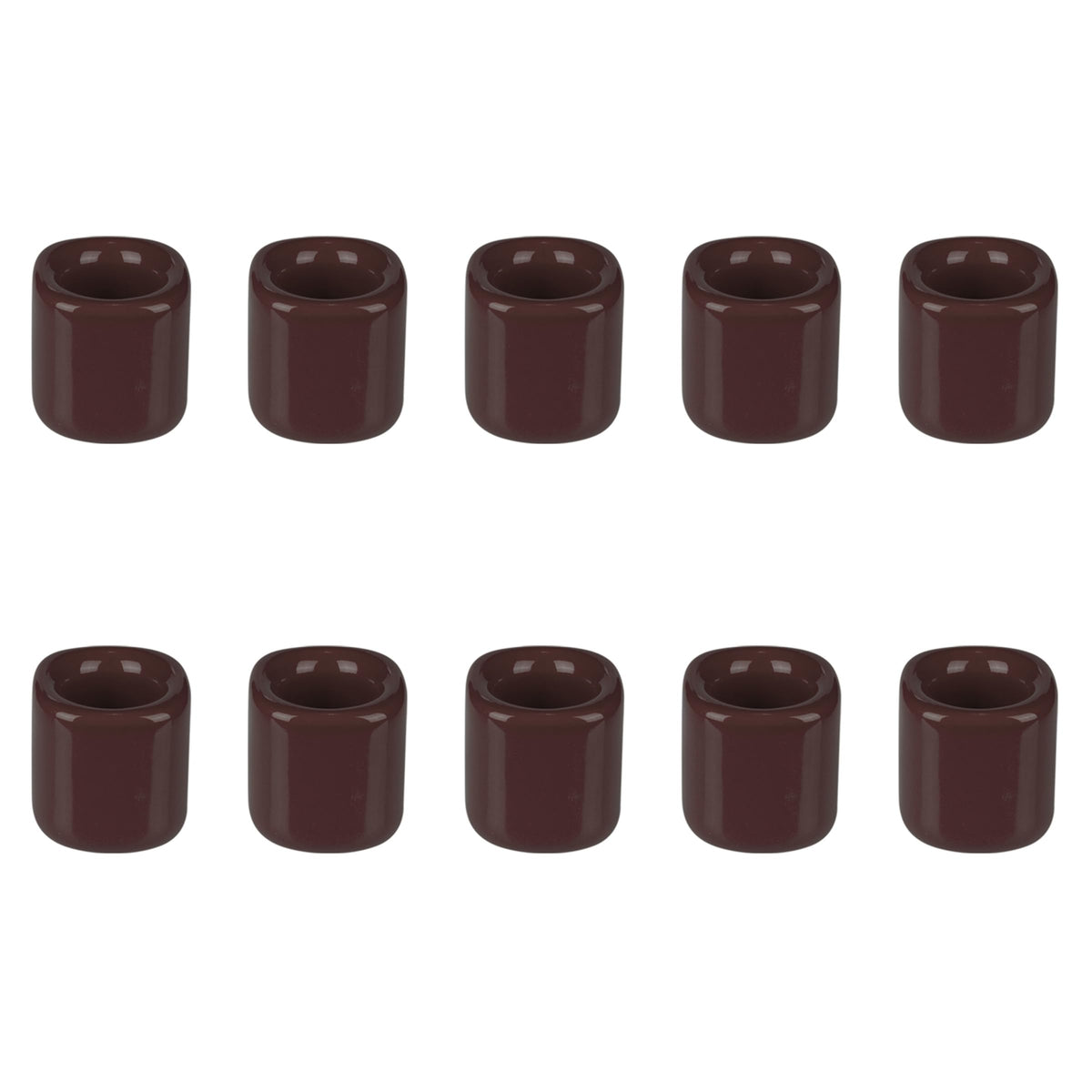 Mega Candles 10 pcs Brown 1/2 Inch Diameter Ceramic Chime Ritual Spell Candle Holders, Great for Casting Chimes, Meditation, Rit