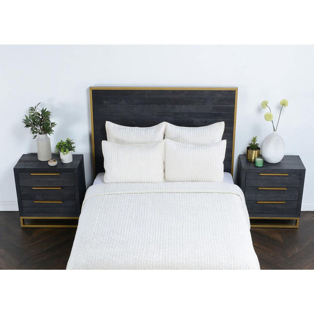 Kosas Home Dimitry 20X26 Rayon Velvet And Solid Cotton Standard Sham In Ivory