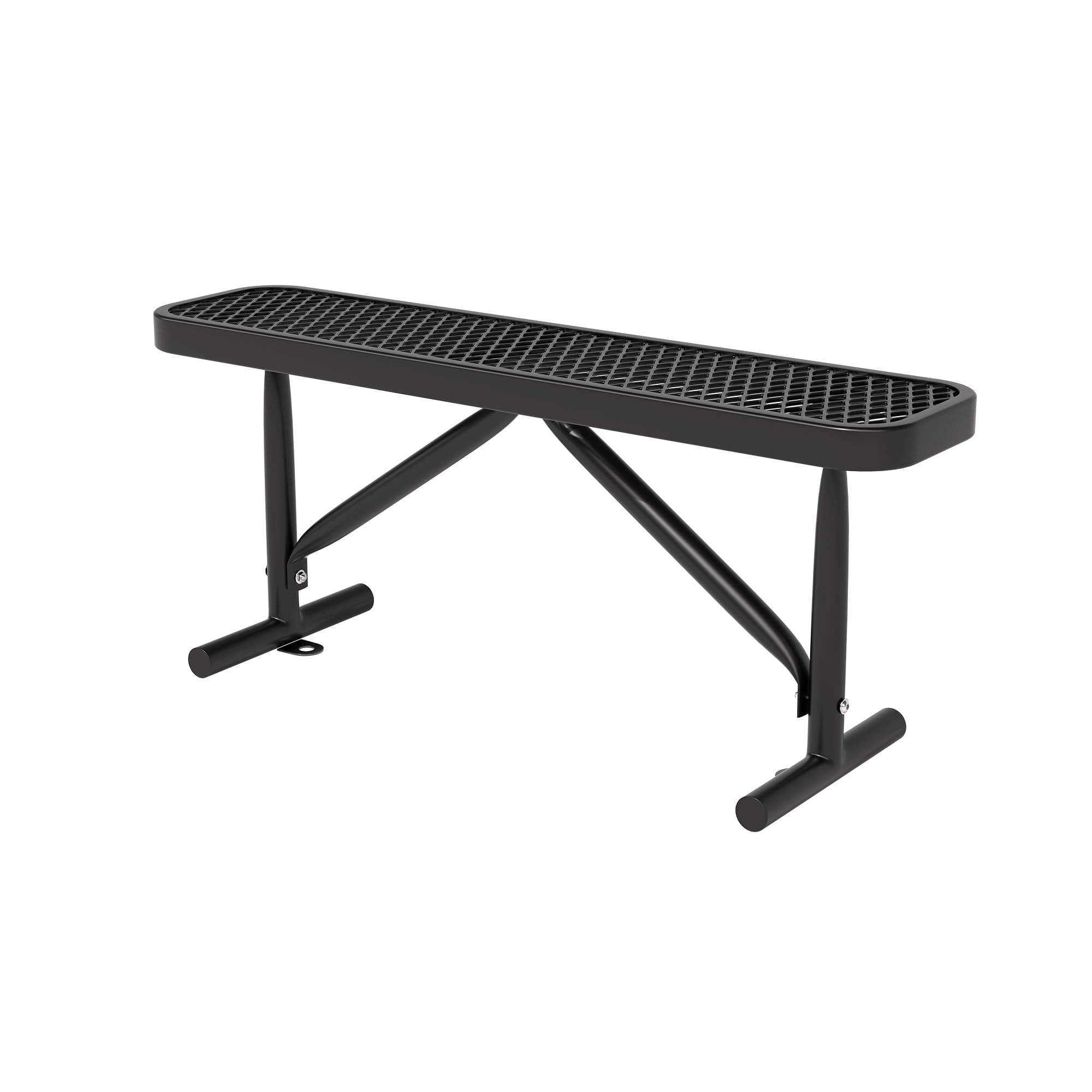 Sunnibety 4 Feet Metal Park Bench for Outside, Outdoor Heavy Duty Garden Bench with Portable Frame, Commercial Benches for Shopp