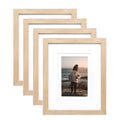 KINLINK 8x10 Picture Frames Natural Wood Frames with Acrylic Plexiglass for Pictures 4x6/5x7 with Mat or 8x10 without Mat, Table