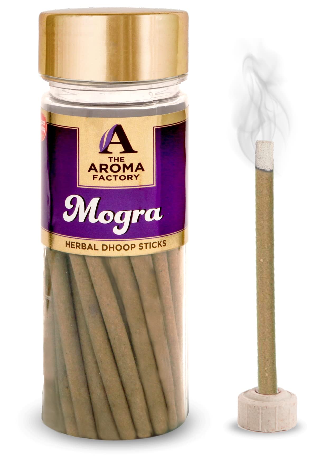 The Aroma Factory Mogra Dhoop Batti Sticks, Long Lasting Fragrance for Home Meditation, Natural & Herbal Dhoop for Pooja with Dh