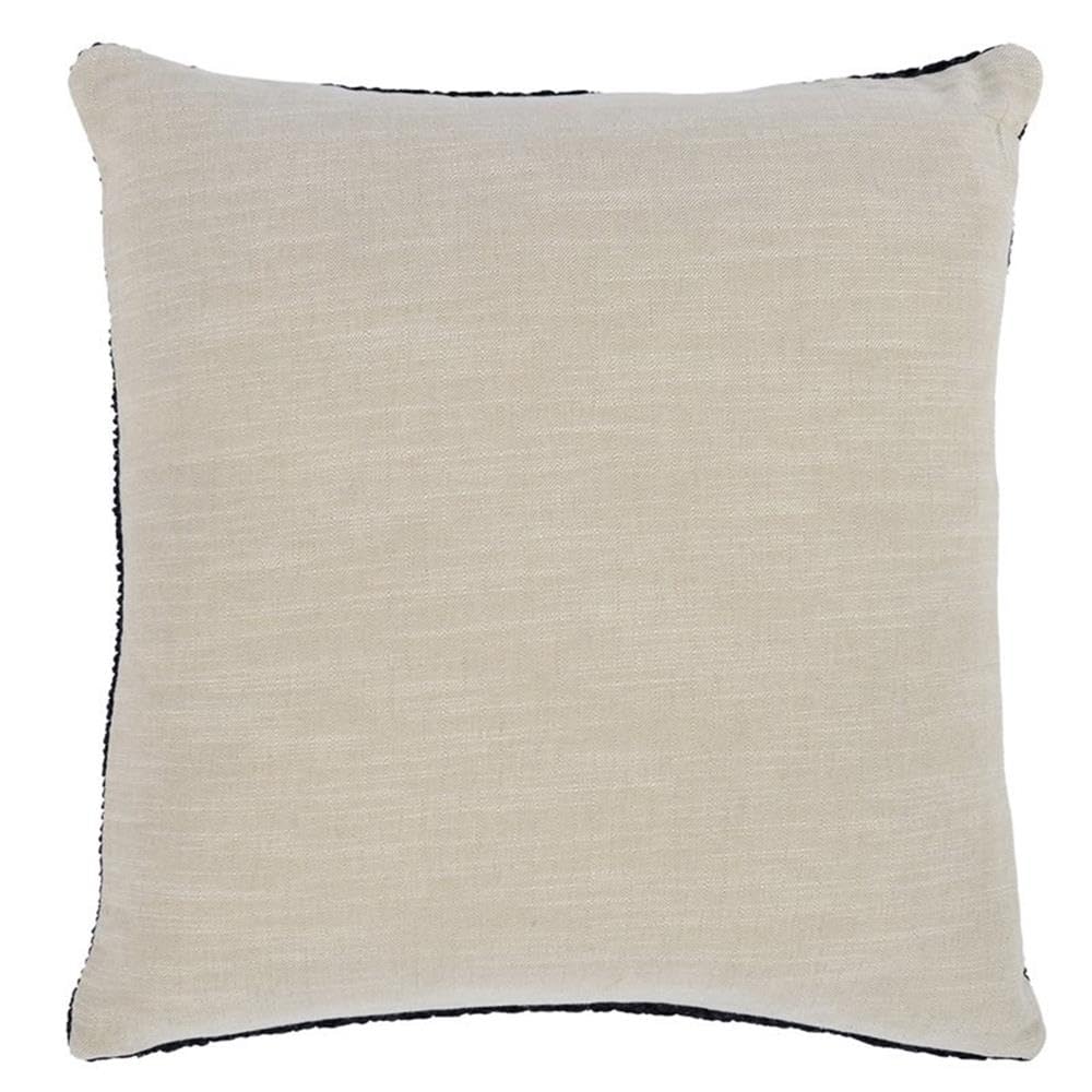Kosas Home Marcie 22X22 Knit Belgian Flax Linen Fabric Throw Pillow In Black