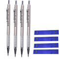 Warmshine 4 Pack 2.0 Mm Lead Holder Metal Mechanical Pencil Automatic Mechanical Drafting Pencil For Draft Drawing,Carpenter,Cra