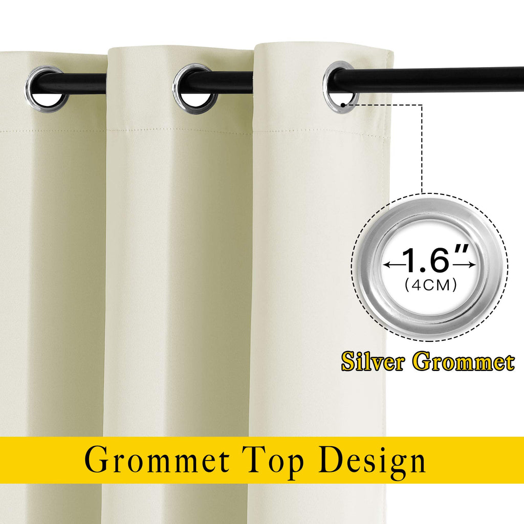 Nicetown Light Block Window Curtains 84' Length - Home Fashion Thermal Insulated Solid Grommet Room Darkening Window Treatments