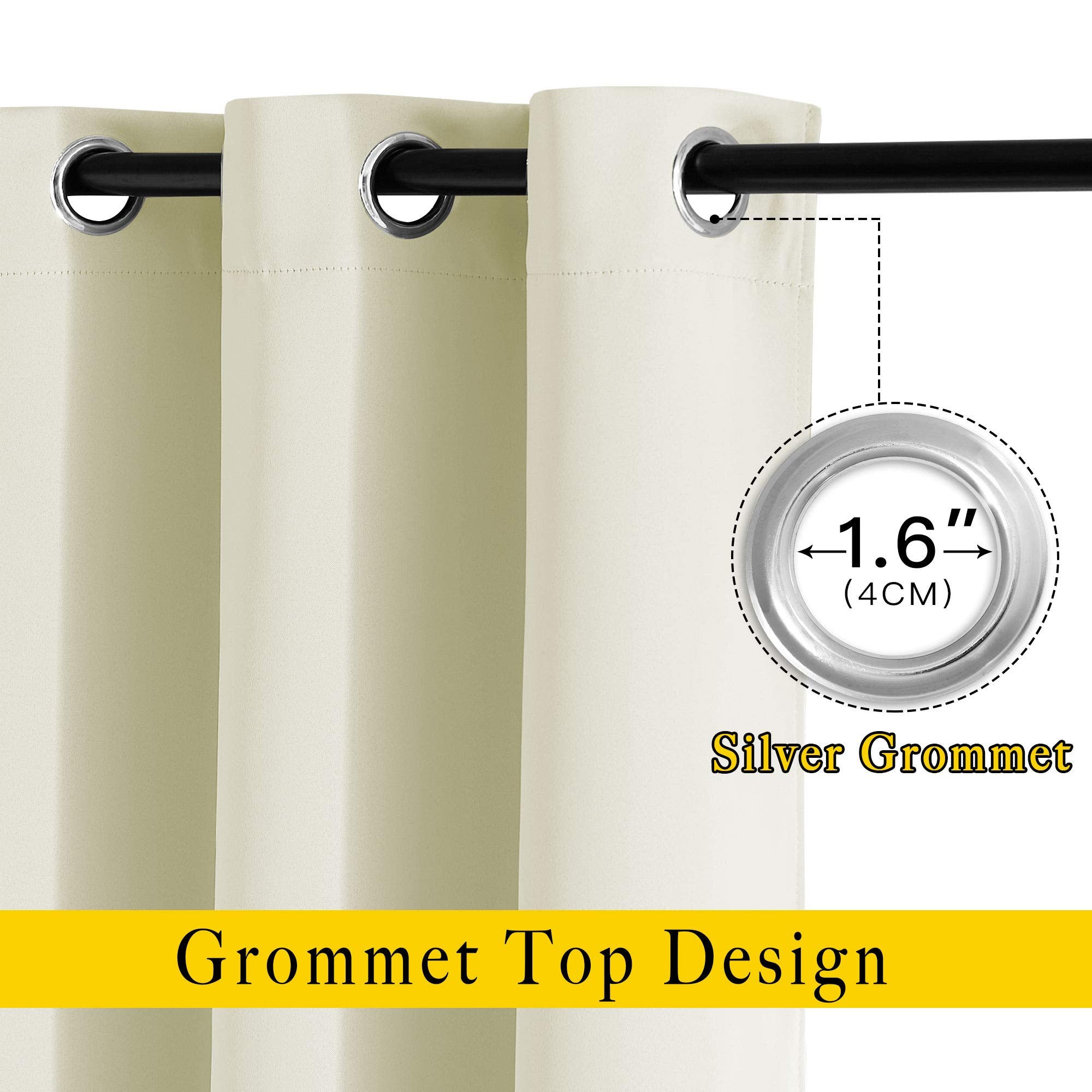 Nicetown Light Block Window Curtains 84' Length - Home Fashion Thermal Insulated Solid Grommet Room Darkening Window Treatments