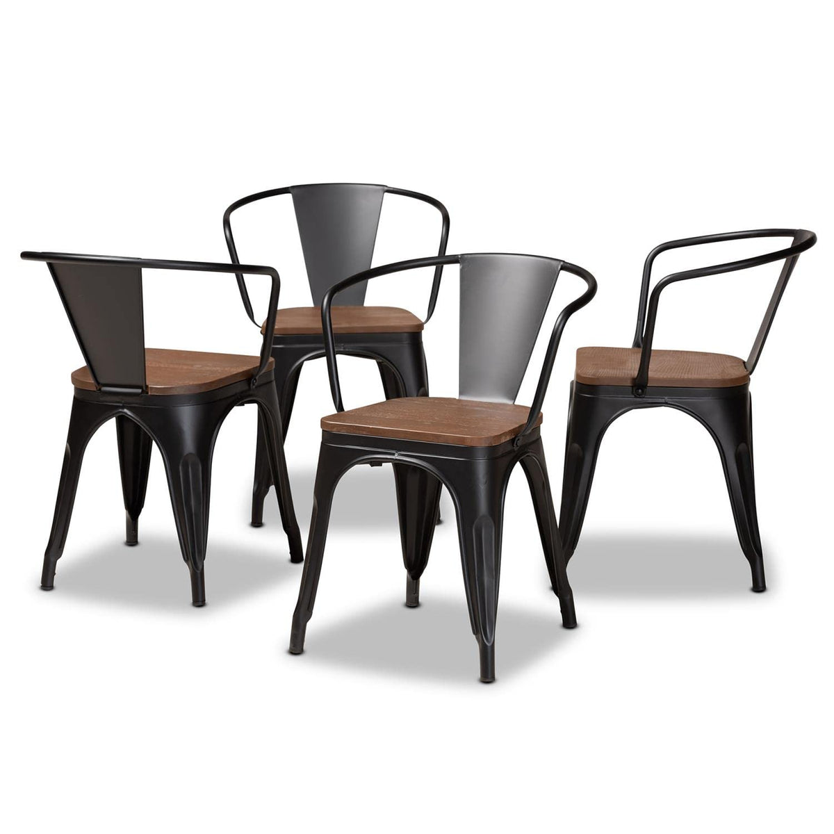 Baxton Studio Ryland Black And Brown Finished Wood Dining Chair (Set Of 4)