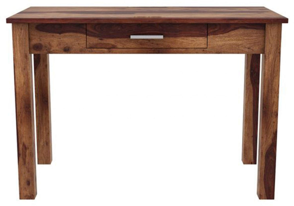 Furinno Sheesham Wood Standard Writing Study Desk Computer Table For Home And Office With 1 Drawer (Teak Finish) (Mdstt140Tf2628