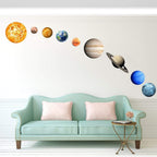 LiveGallery Glow in The Dark Planet Wall Stickers - PVC - Green - Set of 9
