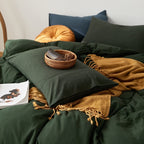 Amwan Dark Green Duvet Cover 100% Jersey Knit Cotton Duvet Cover King Olive Green Comforter Cover Luxury Soft T Shirt Cotton Bed