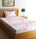 Home Sizzler 144Tc KidS Elephant & Kitty Single Bedsheet With 1 Pillow Cover