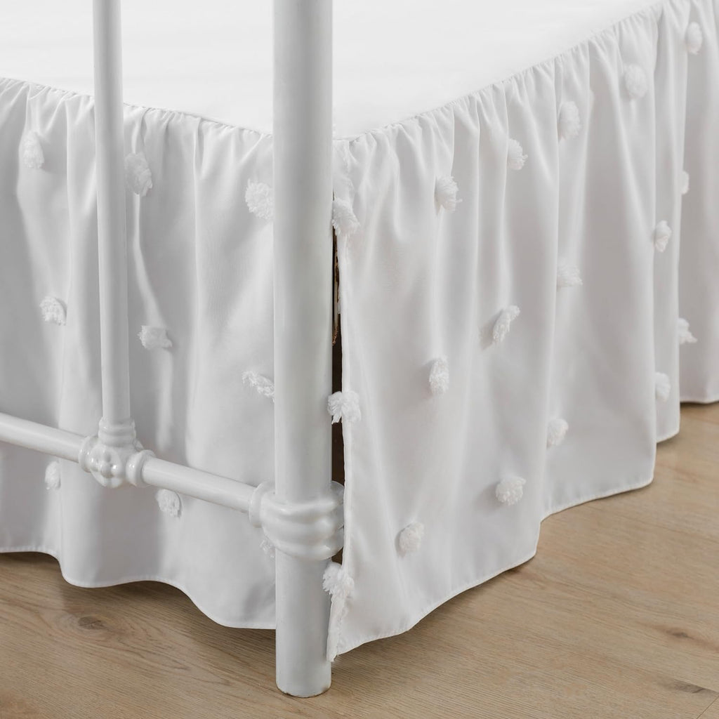 Bed Skirt, Bed Skirt Queen Size, Ruffled Bed Skirt with Split Corners, Queen Bed Skirt 18 Inch Drop, Polka Dots Boho Queen Size 