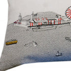 HomeRoots Cream 45' White Chicago Daylight Skyline Lumbar Decorative Pillow