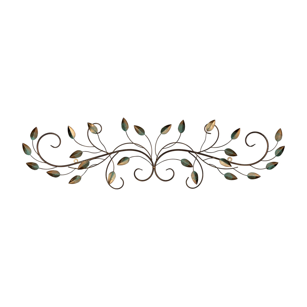Stratton Home Decor Shd0065 Patina Scroll Leaf Wall Decor, 40.00 W X 1.00 D X 10.00 H