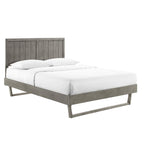 Modway Alana Wood Queen Platform Bed In Gray With Angular Frame