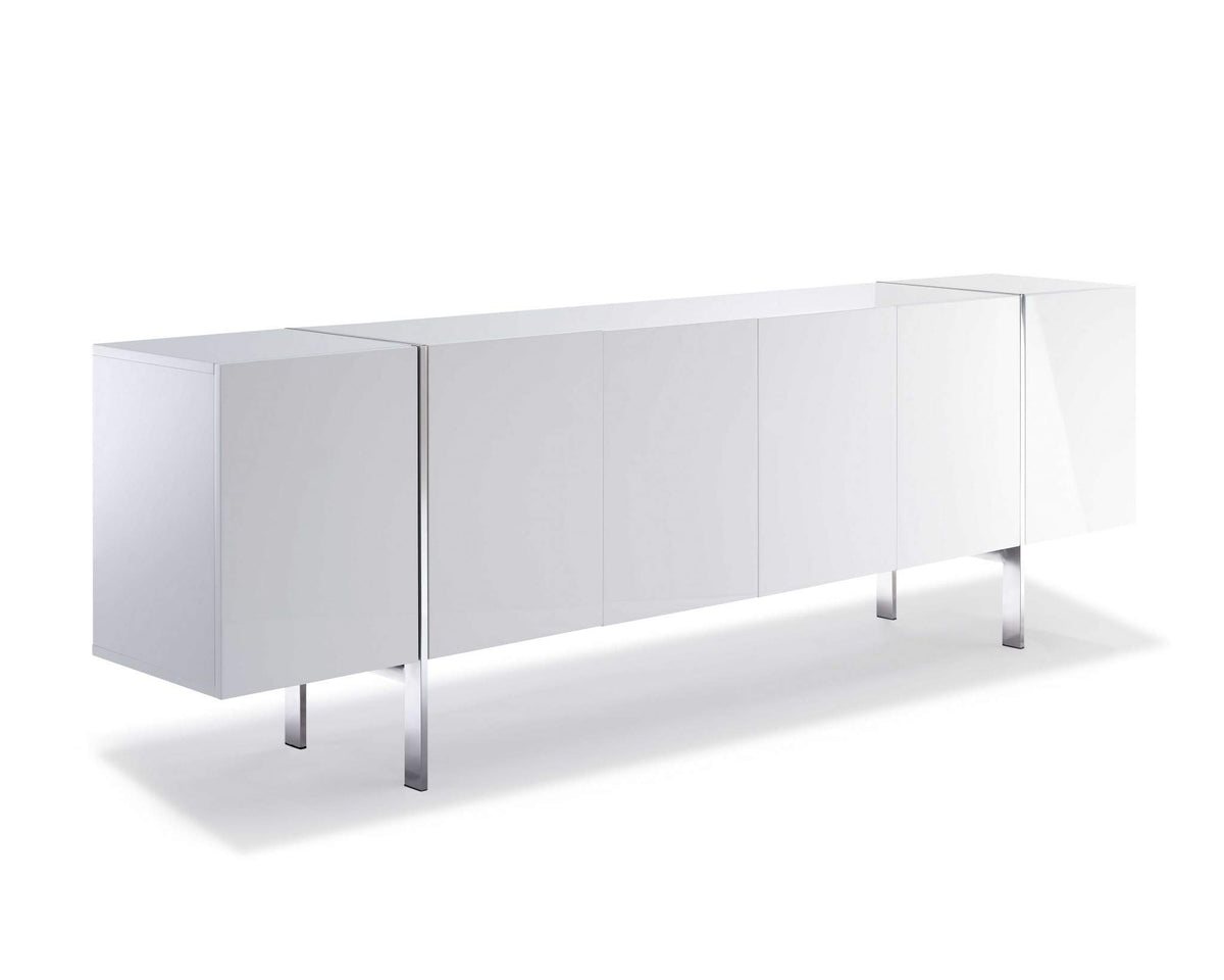 HomeRoots 95 X 17 X 30 White Stainless Steel Buffet