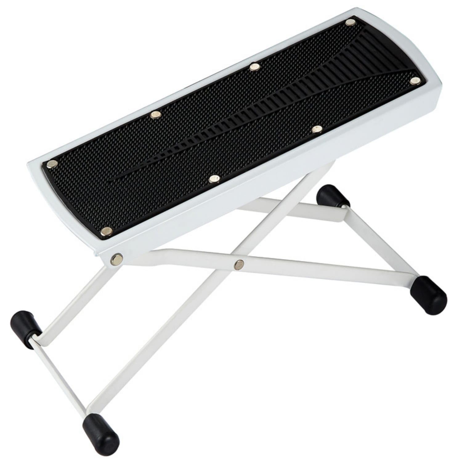 Ujeavette Adjustable Guitar Footrest AntiSlip Foldable Guitar Footstool For Guitarists, White