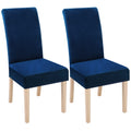 Smiry Velvet Stretch Dining Room Chair Covers Set of 2, Soft Removable Washable Chair Slipcovers Kitchen Parsons Chair Protector