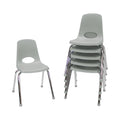 Factory Direct Partners 10367-LG 16 School Stack Chair, Stacking Student Seat with Chromed Steel Legs and Ball Glides for in-Hom