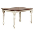 Sunset Trading Andrews 60' Rectangular Extendable Butterfly Leaf Dining Table | Antique White/Chestnut Brown Wood