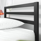 Zinus Mia Metal Platform Bed Frame with Headboard, Wood Slat Support, Twin, Black