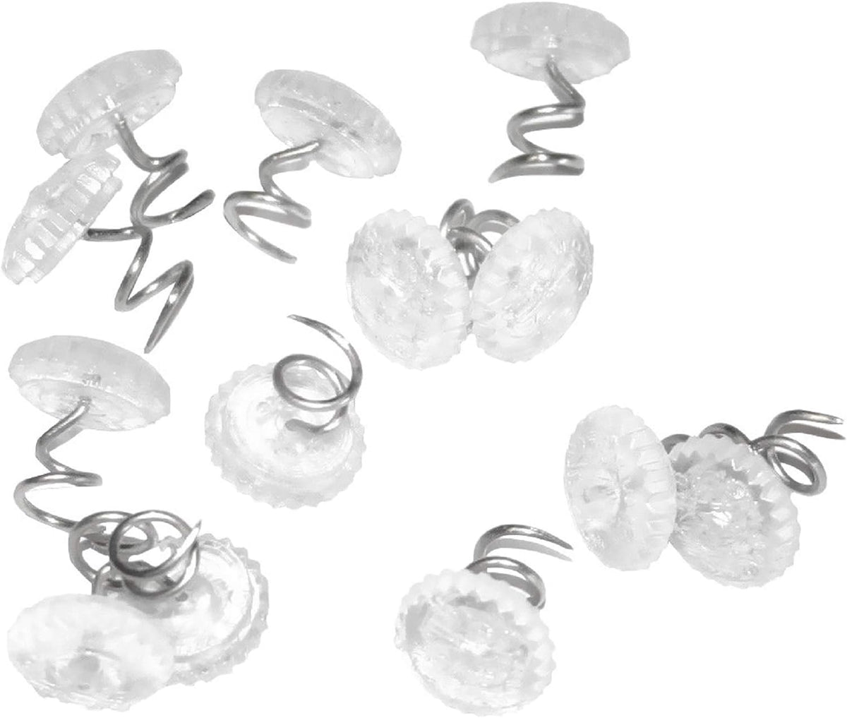 Attmu 30 Pcs Upholstery Tacks Headliner Pins Clear Heads Twist Pins For Slipcovers And Bedskirts, 0.5 Inches Bed Skirt Pins