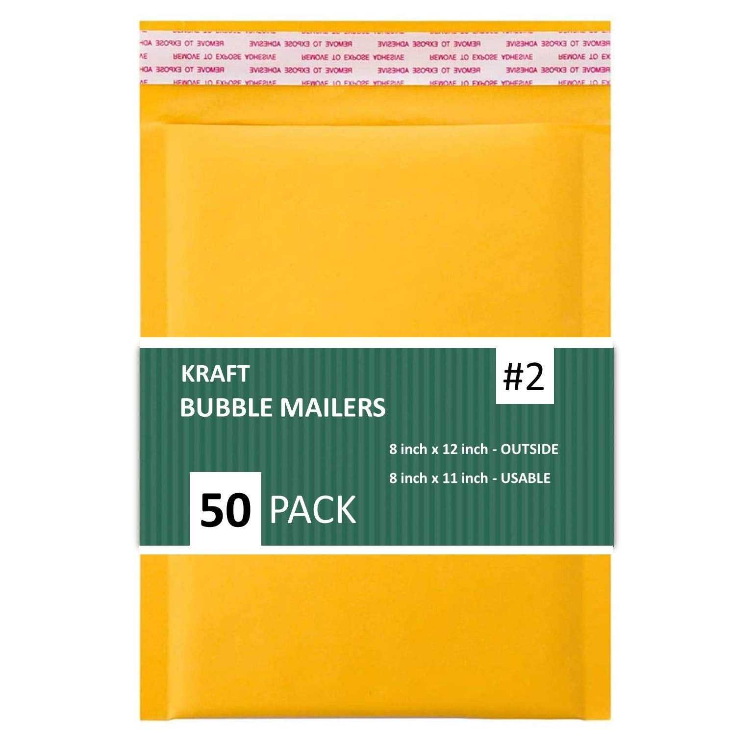 Sales4Less #2 8.5X12 Inches Kraft Bubble Mailers Shipping Padded Envelopes Pack Of 50, Gold