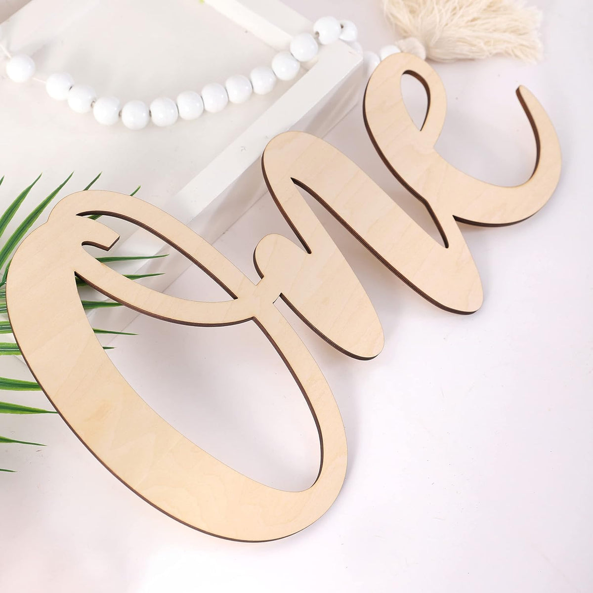 Curious Button Unfinished Wooden One Letter Banner Perfect for First Birthday Photo Shoots, Cake Smashes, Photo Props, Wooden On