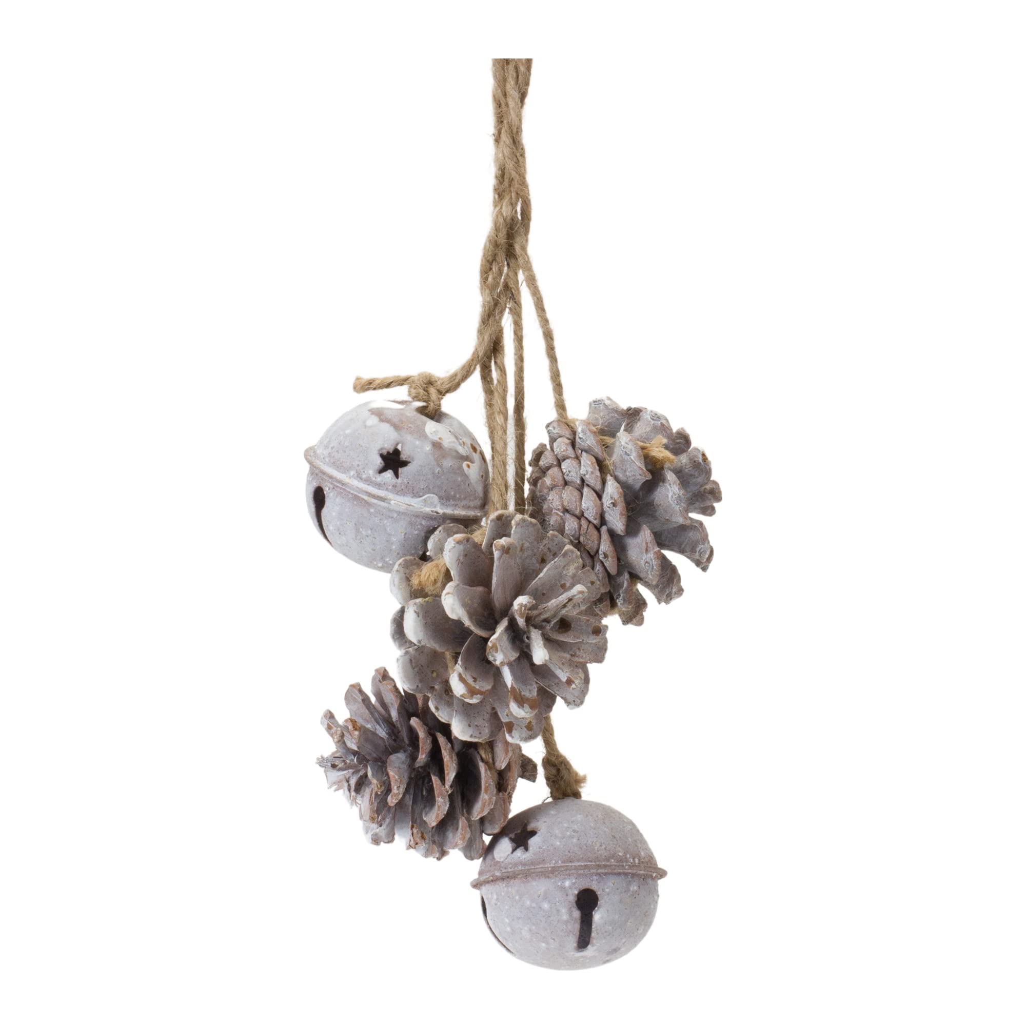 Melrose 87396 Bell And Pine Cone Ornament, 14-Inch Height, Iron And Cone