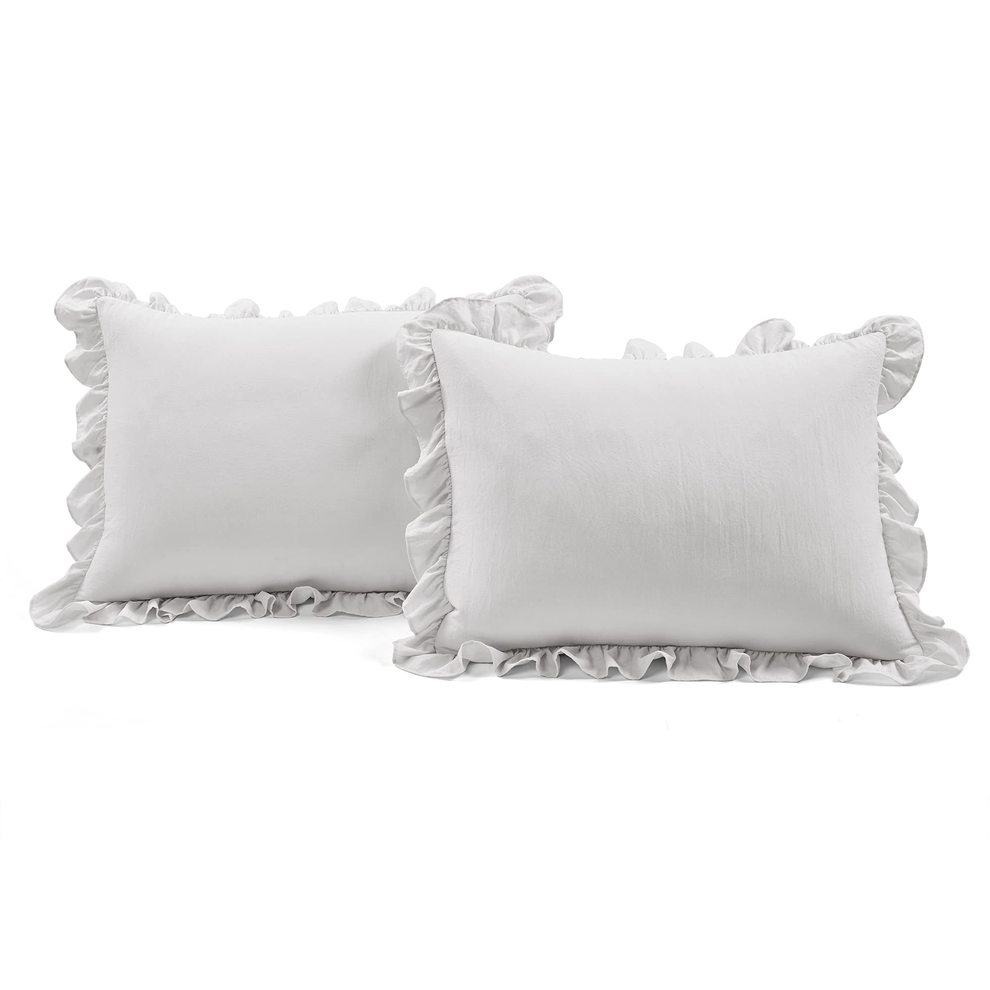 Lush Decor Reyna Ruffle Daybed Set - 6 Piece Cozy Ruffled Bedding Set - Timeless Elegance And Comfort - 68'' W X 92'' L, Light G