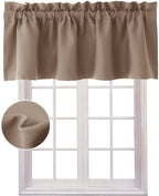 Hiasan Valance Curtains For Kitchen Blackout Thermal Insulated Solid Window Curtain Valance, Cappuccino, 60 X 18 Inches, 1 Panel