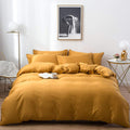 Clothknow Mustard Yellow Comforter Set Twin 3Pcs Dark Yellow Bedding Comforter Sets Yellow Twin Comforter Soft Light Yellow Comf