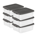 Sterilite 6-Pack Plastic Storage Bins w/ Lids, Shelf Totes Clear Containers, 25 Qt, Gray