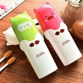 Portable Cartoon Animal Toothbrush Holder Box Plastic Tooth Mug Plastic Toothpaste Case (Multicolor, Pack of 2)