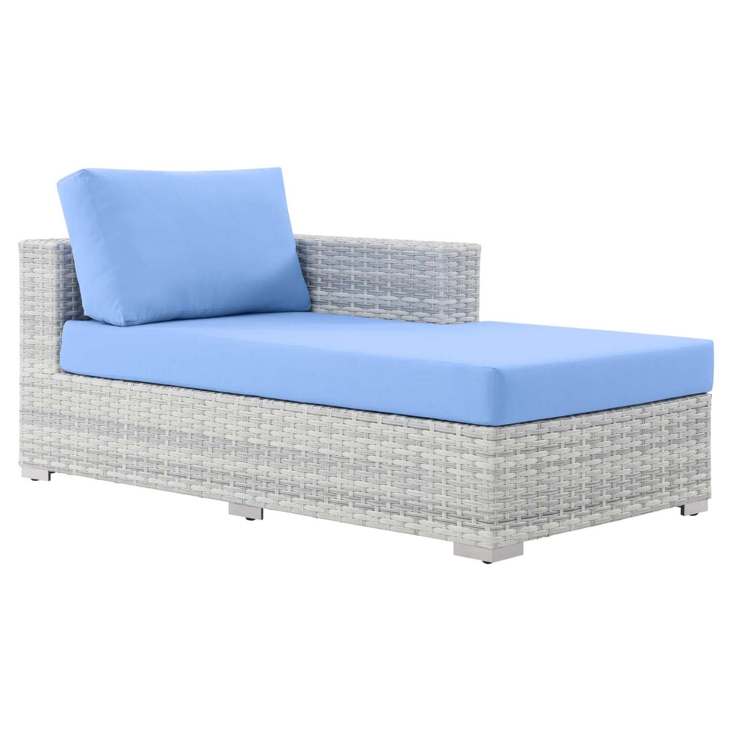 Modway EEI-4304-LGR-LBU Right Chaise, Light Gray Light Blue, 35 x 63 x 33