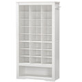 HOOBRO Tall Shoe Cabinet, 9 Tier Shoe Storage Cabinet, Freestanding Wooden Shoe Cabinet Organizer with 24 Cubbies and 3 Hooks, f