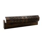 Treasure Gurus Wooden Coffin Incense Stick Cones Burner And Sticks Holder Box