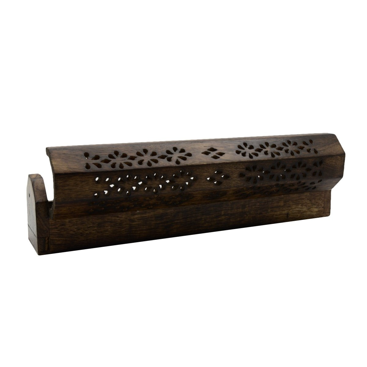 Treasure Gurus Wooden Coffin Incense Stick Cones Burner And Sticks Holder Box