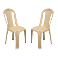 Nilkamal Plastic Chair For Living Room |Set Of 2 | 3 Year Warranty | For Home, Living Room, Outdoor | Marble Beige Colour | Chr4