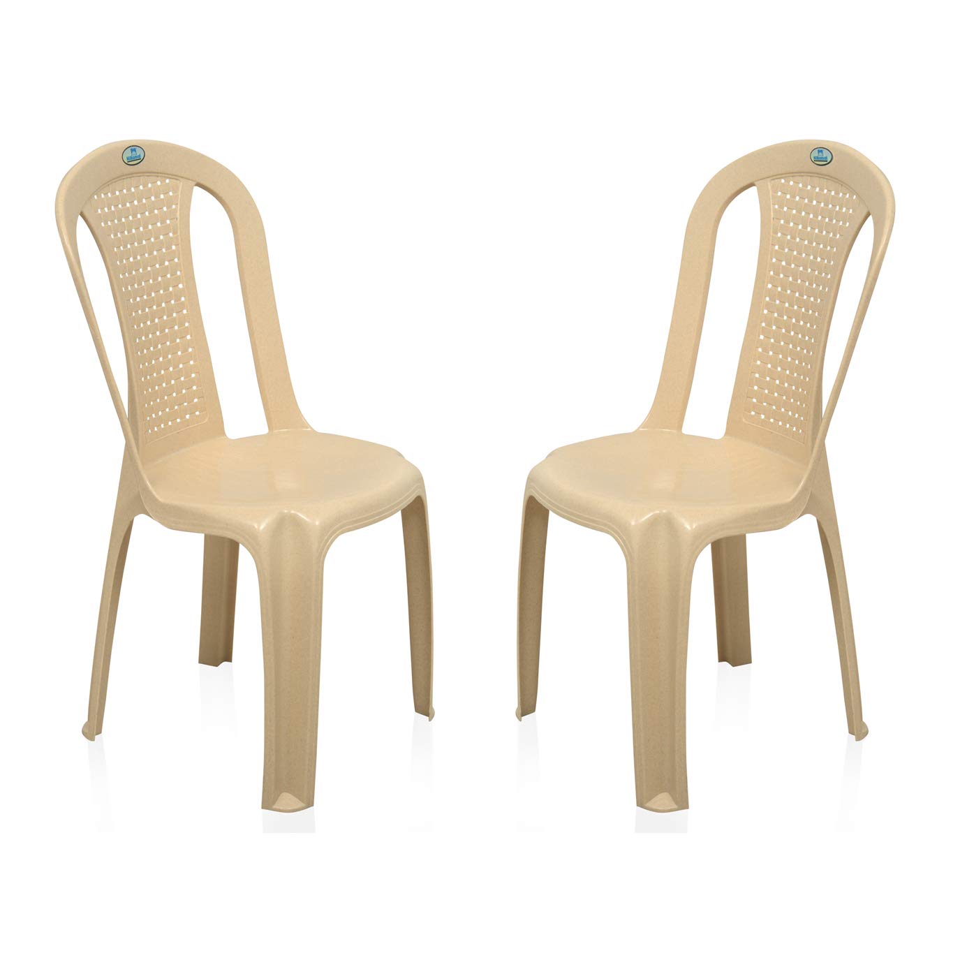 Nilkamal Plastic Chair For Living Room |Set Of 2 | 3 Year Warranty | For Home, Living Room, Outdoor | Marble Beige Colour | Chr4