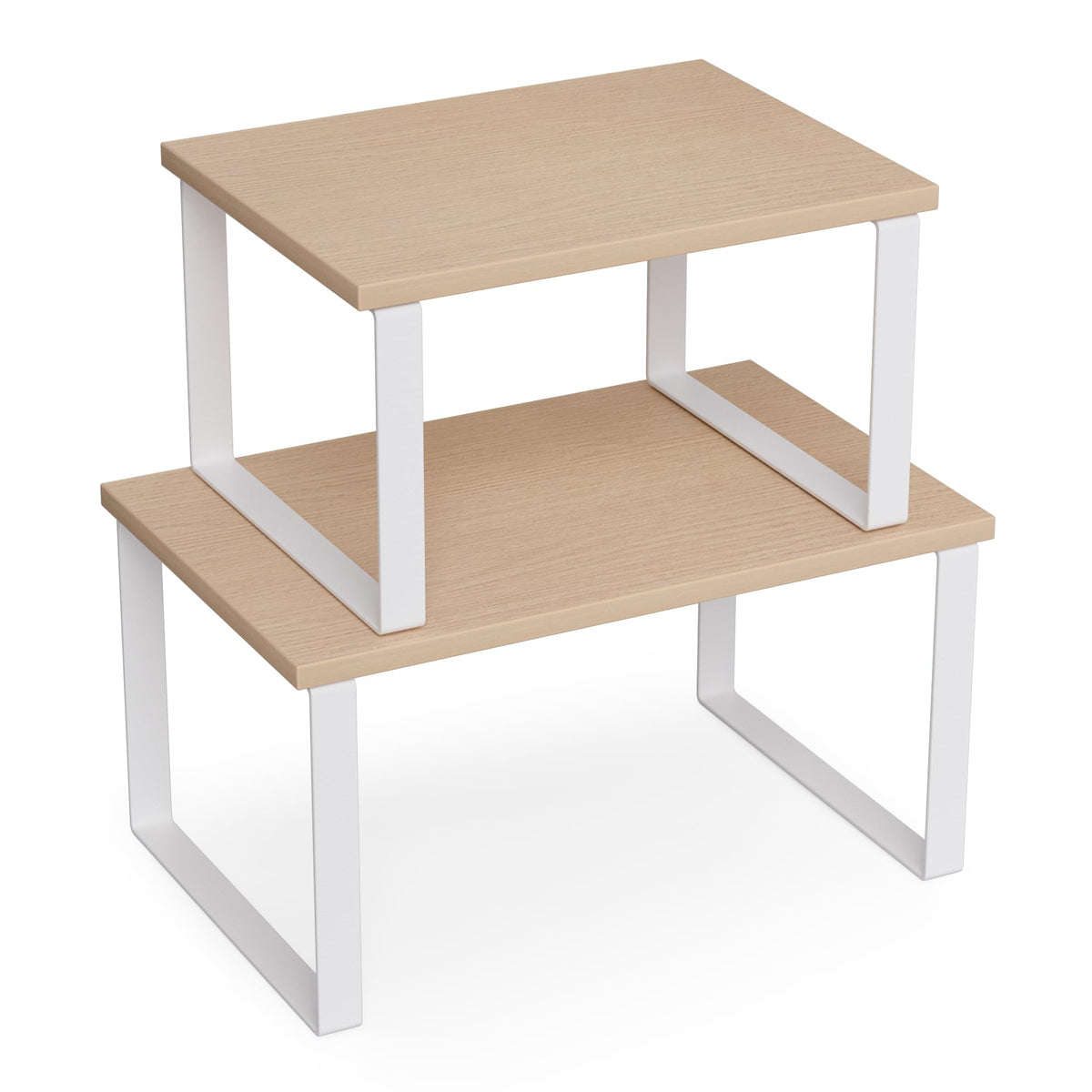 Cabinet Organizer Shelf, Stackable & Expandable Set of 2 Kitchen Shelves