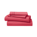 Clara Clark Full Sheets Set, Deep Pocket Bed Sheets For Full Size Bed - 4 Piece Full Size Sheets, Extra Soft Bedding Sheets & Pillowcases, Coral Pink Sheets Full