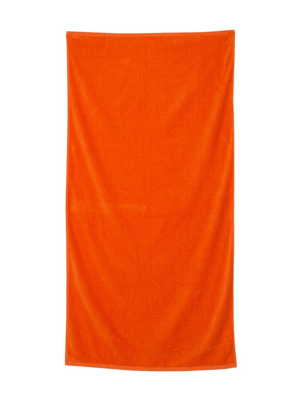 Q-Tees Velour Beach Towel One Size Orange