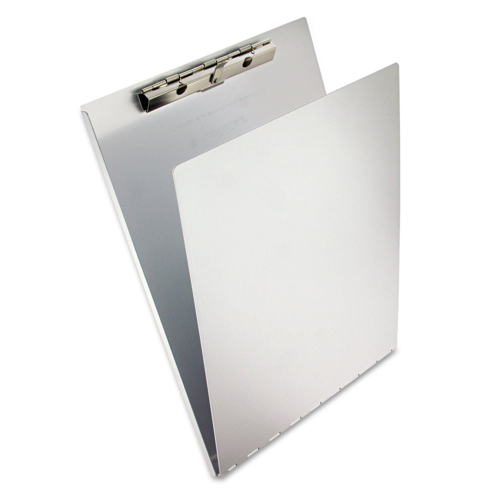 Saunders Aluminum Clipboard With Writing Plate, 0.5' Clip Capacity, Holds 8.5 X 11 Sheets, Silver