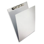 Saunders Aluminum Clipboard With Writing Plate, 0.5' Clip Capacity, Holds 8.5 X 11 Sheets, Silver